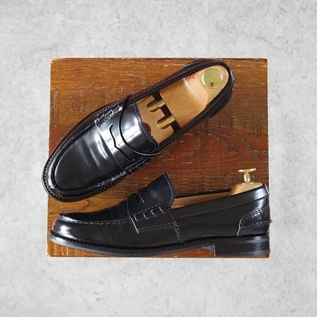 極美品★チャーチ(レディース) SIZE 37【同系モデル定価￥139,700-★Pembrey W/コインローファー】ビーフロール/黒/Church's★i634