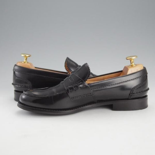 極美品★チャーチ(レディース) SIZE 37【同系モデル定価￥139,700-★Pembrey W/コインローファー】ビーフロール/黒/Church's★i634