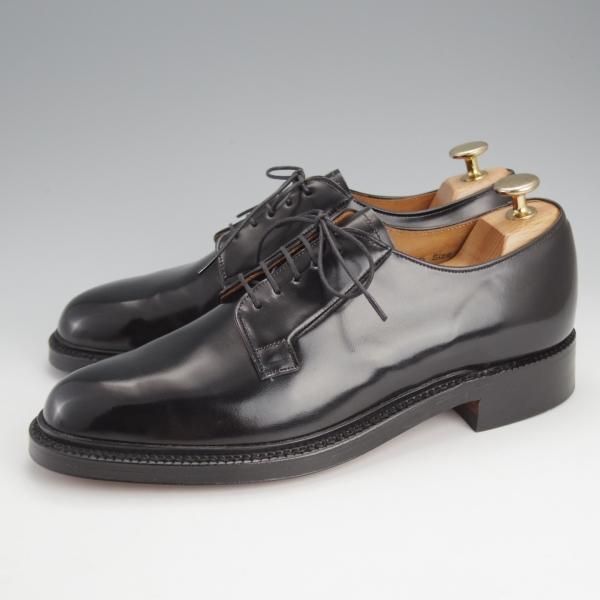 ★(英)チーニー製 UK6.5/US7D【貴重★ROYAL TWEEDライン/CHURCH'S名義】44ラスト/プレーントゥ/黒/ロイヤルツイード/CHEANEY★i663