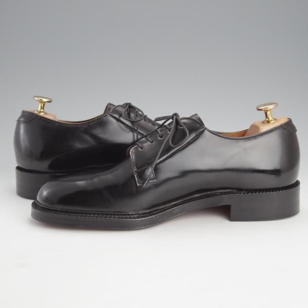 ★(英)チーニー製 UK6.5/US7D【貴重★ROYAL TWEEDライン/CHURCH'S名義】44ラスト/プレーントゥ/黒/ロイヤルツイード/CHEANEY★i663