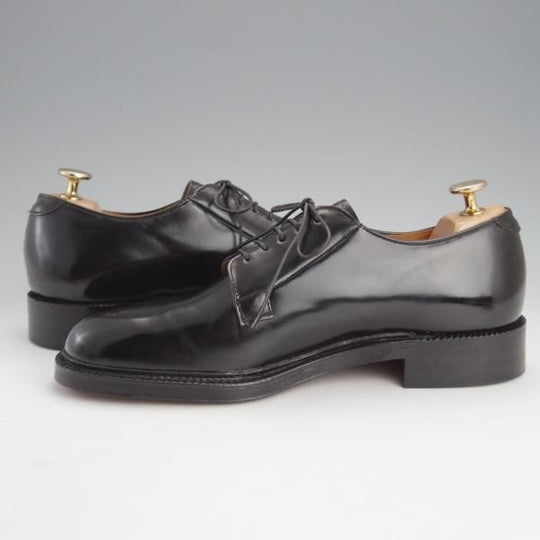 ★(英)チーニー製 UK6.5/US7D【貴重★ROYAL TWEEDライン/CHURCH'S名義】44ラスト/プレーントゥ/黒/ロイヤルツイード/CHEANEY★i663
