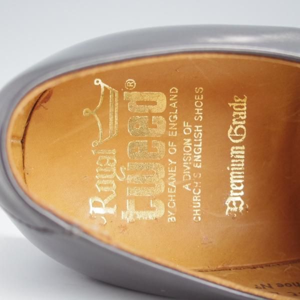 ★(英)チーニー製 UK6.5/US7D【貴重★ROYAL TWEEDライン/CHURCH'S名義】44ラスト/プレーントゥ/黒/ロイヤルツイード/CHEANEY★i663