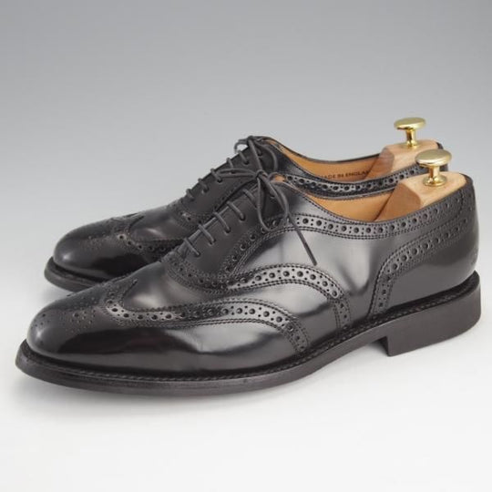 極上★(英)SANDERS/サンダース SIZE 7.5【コマンドソール仕様★フルブローグ/1141B】ポリッシュレザー/黒/メンズ★i664