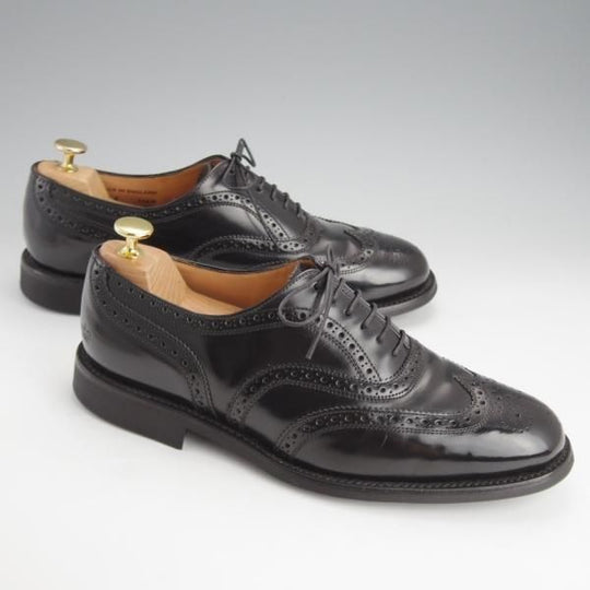 極上★(英)SANDERS/サンダース SIZE 7.5【コマンドソール仕様★フルブローグ/1141B】ポリッシュレザー/黒/メンズ★i664