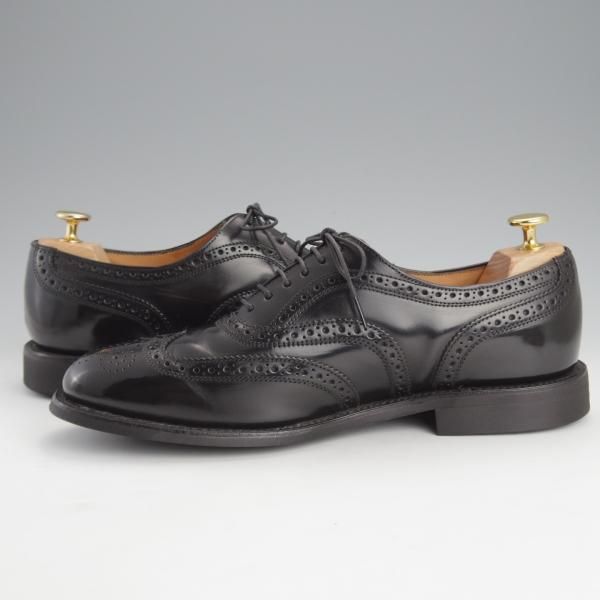 極上★(英)SANDERS/サンダース SIZE 7.5【コマンドソール仕様★フルブローグ/1141B】ポリッシュレザー/黒/メンズ★i664