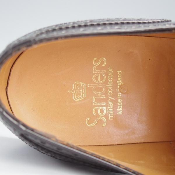 極上★(英)SANDERS/サンダース SIZE 7.5【コマンドソール仕様★フルブローグ/1141B】ポリッシュレザー/黒/メンズ★i664