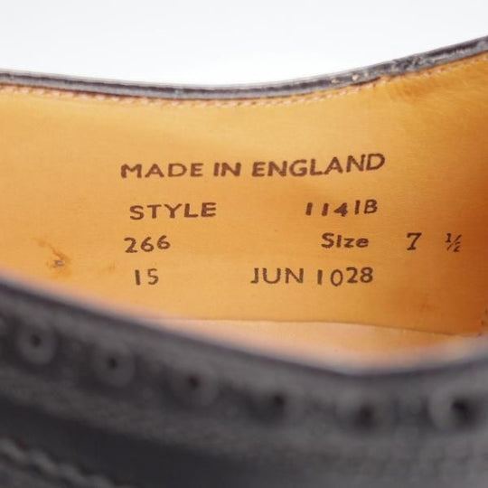 極上★(英)SANDERS/サンダース SIZE 7.5【コマンドソール仕様★フルブローグ/1141B】ポリッシュレザー/黒/メンズ★i664