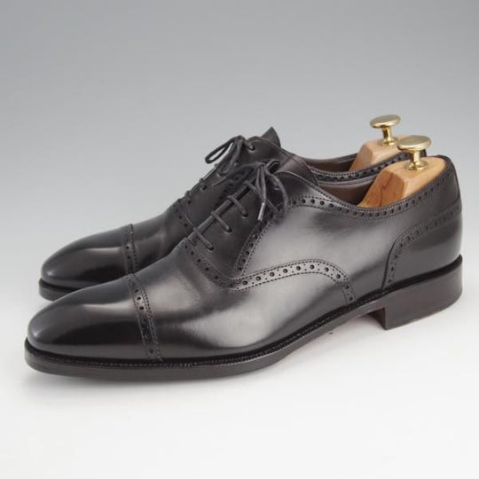 美品★(スペイン製)CARMINA/カルミナ SIZE 8【モデル定価￥72,600-★MEERMIN別注/クォーターブローグ】80214/カーフ/黒/メンズ★i665