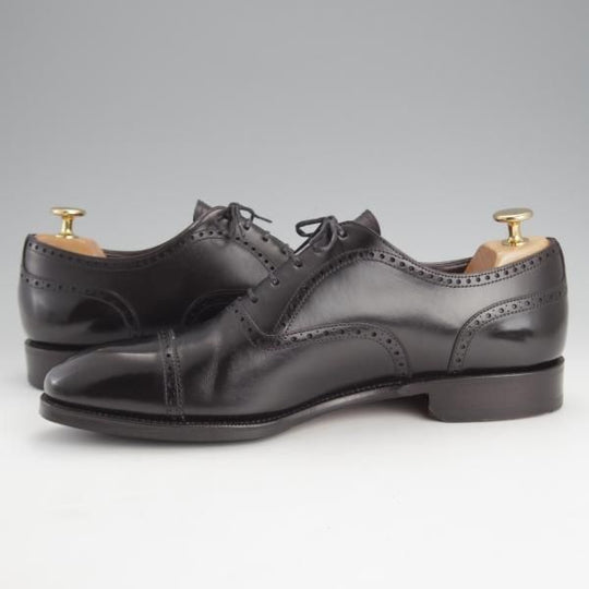 美品★(スペイン製)CARMINA/カルミナ SIZE 8【モデル定価￥72,600-★MEERMIN別注/クォーターブローグ】80214/カーフ/黒/メンズ★i665