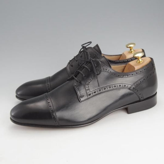 未使用★(伊)ステファノ・ブランキーニ SIZE 45【★クォーターブローグ/黒】カーフ/メンズ/STEFANO BRANCHINI★i666