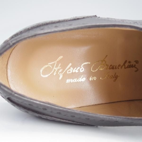 未使用★(伊)ステファノ・ブランキーニ SIZE 45【★クォーターブローグ/黒】カーフ/メンズ/STEFANO BRANCHINI★i666