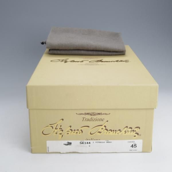 未使用★(伊)ステファノ・ブランキーニ SIZE 45【★クォーターブローグ/黒】カーフ/メンズ/STEFANO BRANCHINI★i666