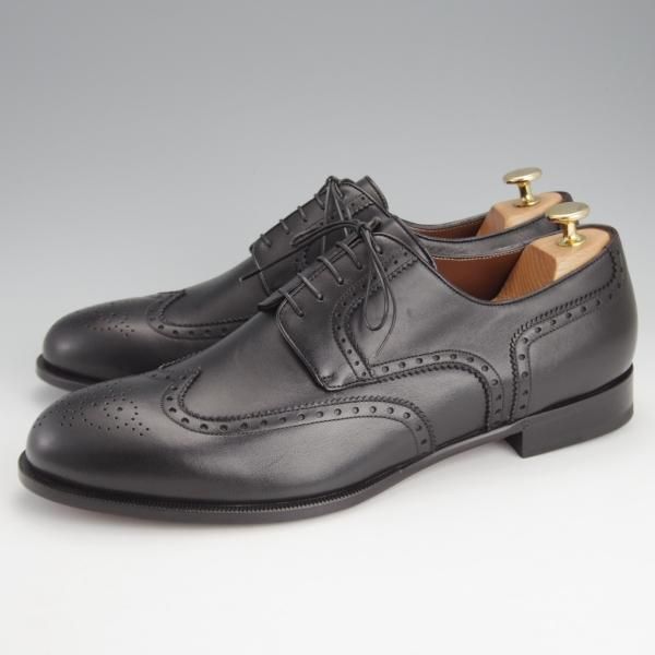 未使用★(伊)ア・テストーニ SIZE 11【★フルブローグ/黒】カーフ/メンズ/a.testoni★i667