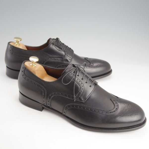 未使用★(伊)ア・テストーニ SIZE 11【★フルブローグ/黒】カーフ/メンズ/a.testoni★i667