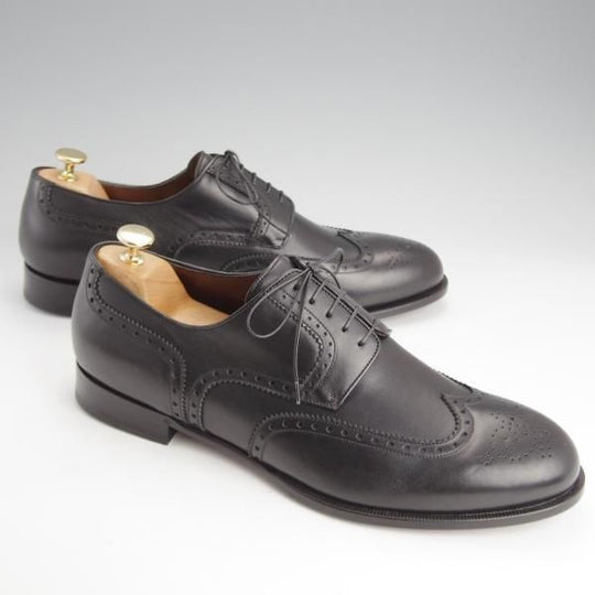 未使用★(伊)ア・テストーニ SIZE 11【★フルブローグ/黒】カーフ/メンズ/a.testoni★i667