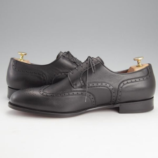 未使用★(伊)ア・テストーニ SIZE 11【★フルブローグ/黒】カーフ/メンズ/a.testoni★i667