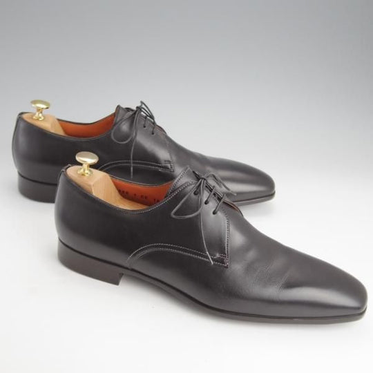 未使用★(伊)サントーニ SIZE 10【★プレーントゥ/372122】Vフロント/プレーントゥ/カーフ/黒/メンズ/Santoni★i668