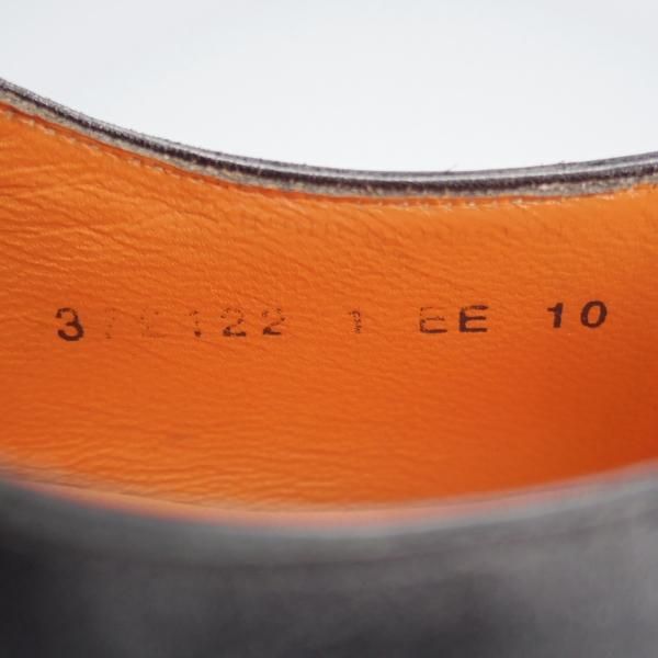 未使用★(伊)サントーニ SIZE 10【★プレーントゥ/372122】Vフロント/プレーントゥ/カーフ/黒/メンズ/Santoni★i668