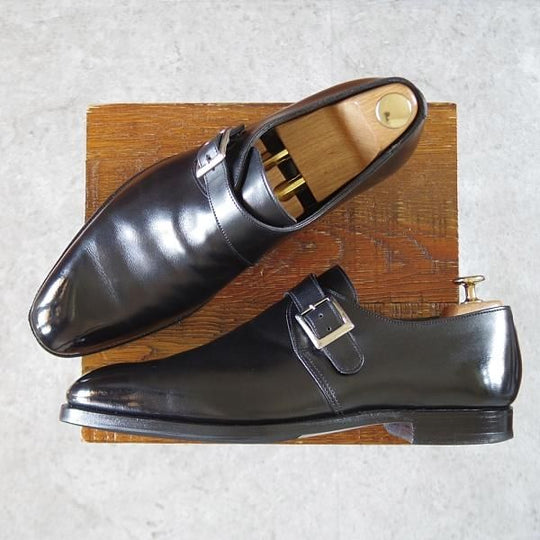 極上★クロケット&ジョーンズ 8.5E【定価￥107,800-★ハンドグレード/SAVILE/337ラスト】モンクストラップ/黒/Crockett&Jones★i669