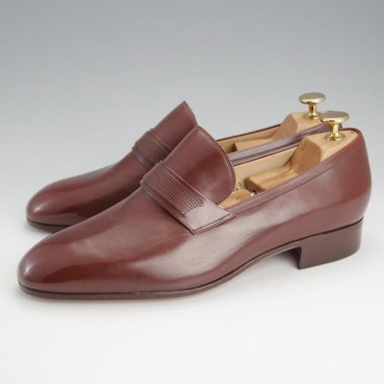 未使用★(伊)タニノクリスチー SIZE 6.5【デッドストック品★ローファー/108253】スリッポン/カーフ/茶/メンズ/TANINO CRISCI★i670