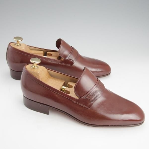 未使用★(伊)タニノクリスチー SIZE 6.5【デッドストック品★ローファー/108253】スリッポン/カーフ/茶/メンズ/TANINO CRISCI★i670