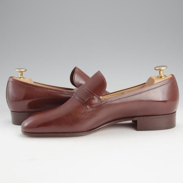 未使用★(伊)タニノクリスチー SIZE 6.5【デッドストック品★ローファー/108253】スリッポン/カーフ/茶/メンズ/TANINO CRISCI★i670