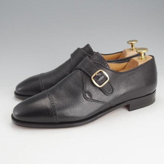 未使用★(伊)タニノクリスチー SIZE 7.5【デッドストック品★モンクストラップ/109264】シボ革/黒/メンズ/TANINO CRISCI★i672