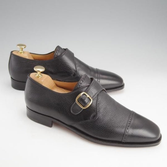 未使用★(伊)タニノクリスチー SIZE 7.5【デッドストック品★モンクストラップ/109264】シボ革/黒/メンズ/TANINO CRISCI★i672