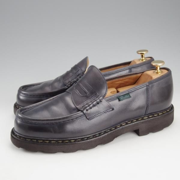 極上★パラブーツ SIZE 7【定価￥71,500-★ランス/REIMS】コインローファー/リスレザー/NUIT/紺/メンズ/Paraboot★i674