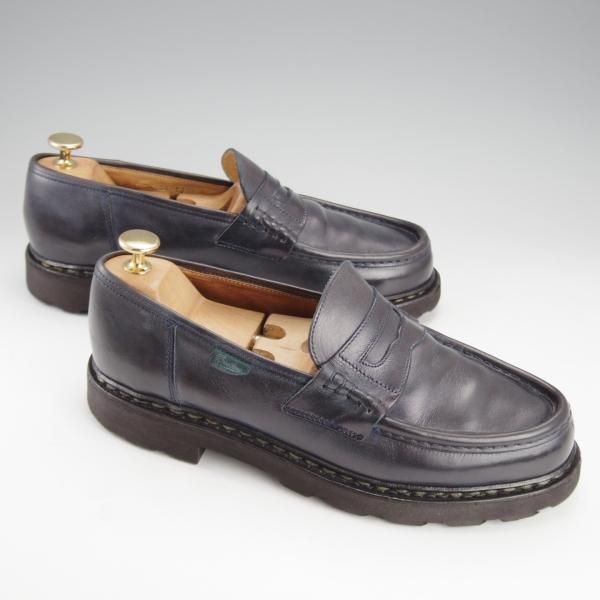 極上★パラブーツ SIZE 7【定価￥71,500-★ランス/REIMS】コインローファー/リスレザー/NUIT/紺/メンズ/Paraboot★i674