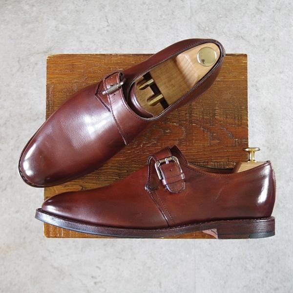 極美品★(米)アレンエドモンズ 8D【貴重★ブルックスブラザーズ別注/BROOKS BROTHERS】モンクストラップ/カーフ/茶/ALLEN EDMONDS★i675