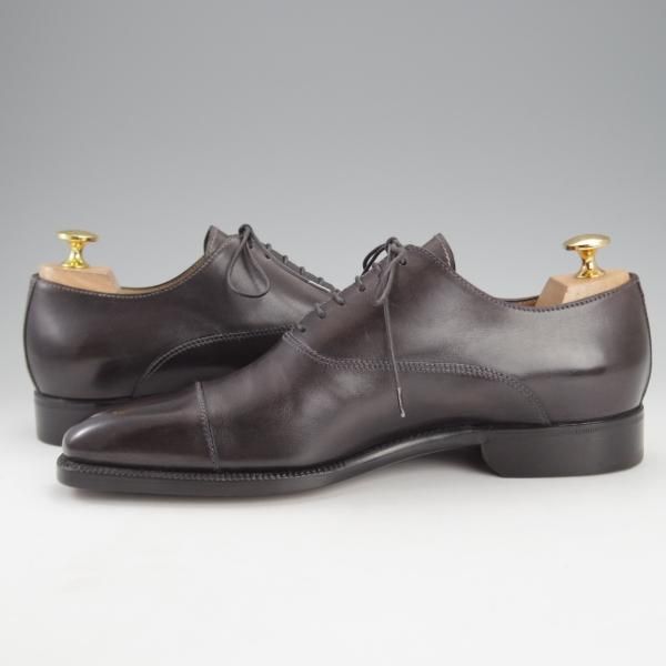 未使用★(伊)STEFANO BI/ステファノビ SIZE 7【グッドイヤーウェルテッド製法★黒系パティーヌ/ストレートチップ】カーフ/メンズ★i676