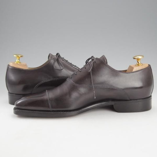 未使用★(伊)STEFANO BI/ステファノビ SIZE 7【グッドイヤーウェルテッド製法★黒系パティーヌ/ストレートチップ】カーフ/メンズ★i676