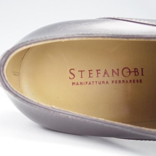 未使用★(伊)STEFANO BI/ステファノビ SIZE 7【グッドイヤーウェルテッド製法★黒系パティーヌ/ストレートチップ】カーフ/メンズ★i676