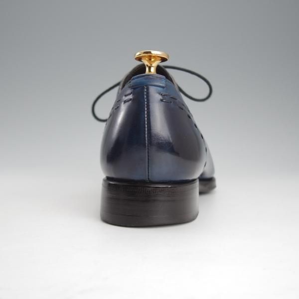 極上★(伊)マックスヴェッレ SIZE 6【★オックスフォードシューズ/紺系パティーヌ】カーフ/メンズ/MAXVERRE★i678