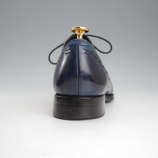 極上★(伊)マックスヴェッレ SIZE 6【★オックスフォードシューズ/紺系パティーヌ】カーフ/メンズ/MAXVERRE★i678