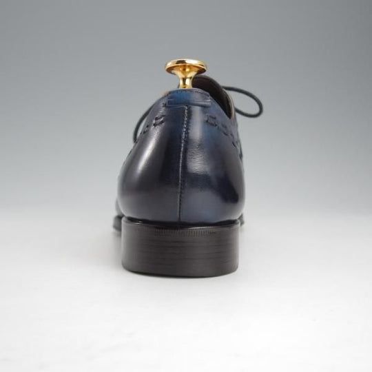 極上★(伊)マックスヴェッレ SIZE 6【★オックスフォードシューズ/紺系パティーヌ】カーフ/メンズ/MAXVERRE★i678