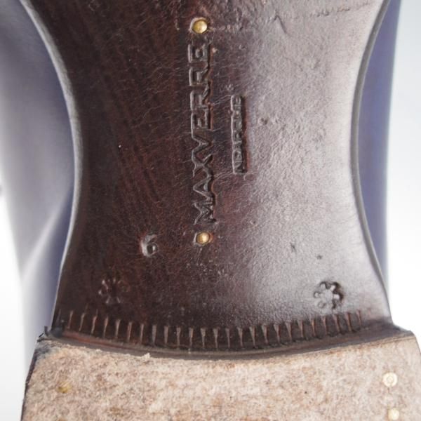 極上★(伊)マックスヴェッレ SIZE 6【★オックスフォードシューズ/紺系パティーヌ】カーフ/メンズ/MAXVERRE★i678