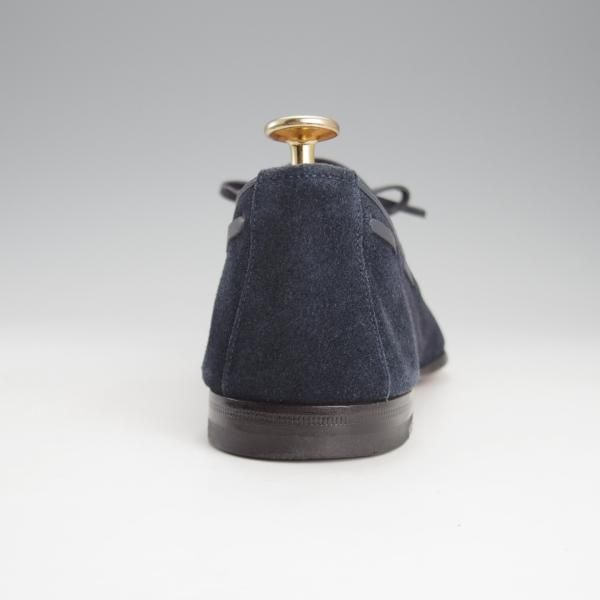 極上★(伊)サントーニ SIZE 5.5【貴重★BEAMS F別注/リボンローファー】スリッポン/スエード/紺/メンズ/ビームス/Santoni★i679