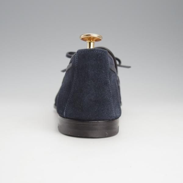 極上★(伊)サントーニ SIZE 5.5【貴重★BEAMS F別注/リボンローファー】スリッポン/スエード/紺/メンズ/ビームス/Santoni★i679