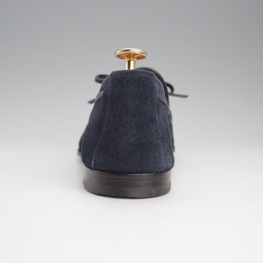 極上★(伊)サントーニ SIZE 5.5【貴重★BEAMS F別注/リボンローファー】スリッポン/スエード/紺/メンズ/ビームス/Santoni★i679