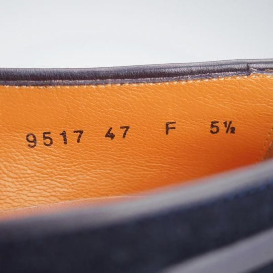 極上★(伊)サントーニ SIZE 5.5【貴重★BEAMS F別注/リボンローファー】スリッポン/スエード/紺/メンズ/ビームス/Santoni★i679