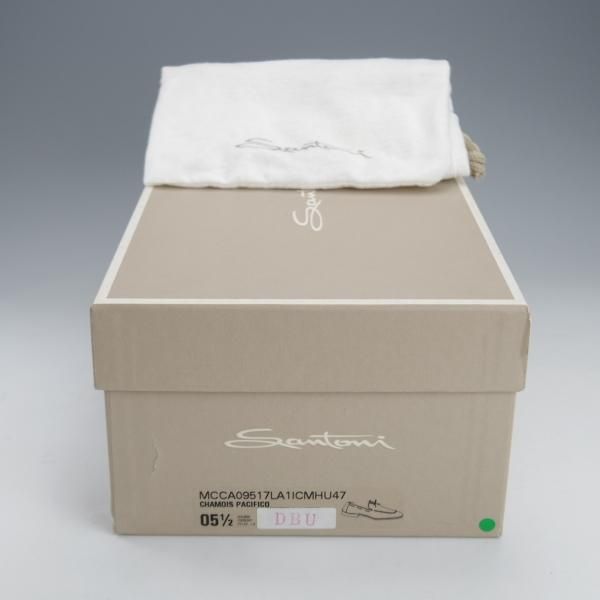 極上★(伊)サントーニ SIZE 5.5【貴重★BEAMS F別注/リボンローファー】スリッポン/スエード/紺/メンズ/ビームス/Santoni★i679