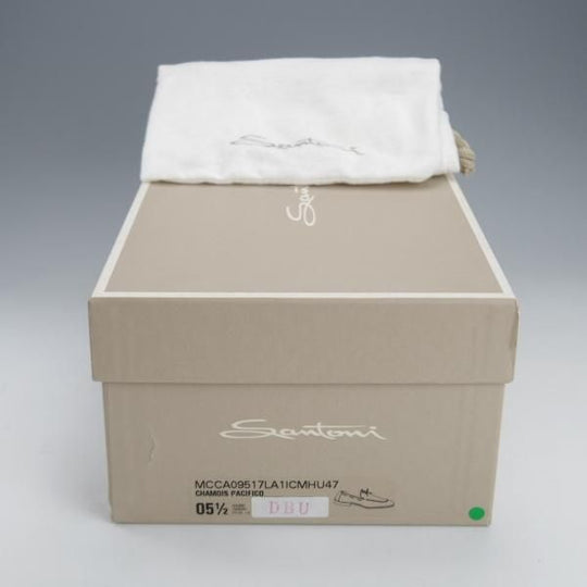 極上★(伊)サントーニ SIZE 5.5【貴重★BEAMS F別注/リボンローファー】スリッポン/スエード/紺/メンズ/ビームス/Santoni★i679