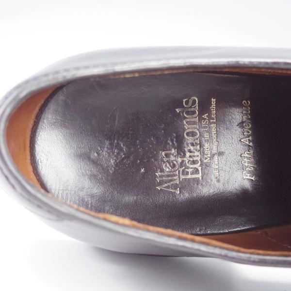 極上★(米)アレンエドモンズ 8.5D【現行定価7.5万円程度★パンチドキャップトゥ/Fifth Avenue】カーフ/黒/メンズ/ALLEN EDMONDS★i681