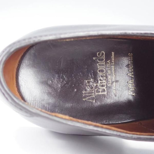 極上★(米)アレンエドモンズ 8.5D【現行定価7.5万円程度★パンチドキャップトゥ/Fifth Avenue】カーフ/黒/メンズ/ALLEN EDMONDS★i681