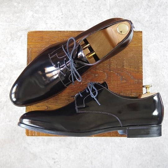 未使用★(伊)Doucal's/デュカルス SIZE 44【★プレーントゥ/黒】パテントレザー/メンズ★i685