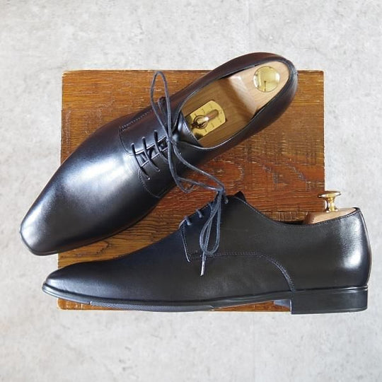 未使用★(伊)ア・テストーニ SIZE 11【★プレーントゥ/黒】カーフ/メンズ/a.testoni★i686