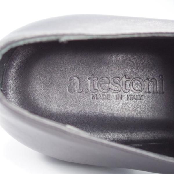 未使用★(伊)ア・テストーニ SIZE 11【★プレーントゥ/黒】カーフ/メンズ/a.testoni★i686