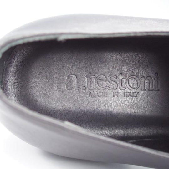 未使用★(伊)ア・テストーニ SIZE 11【★プレーントゥ/黒】カーフ/メンズ/a.testoni★i686
